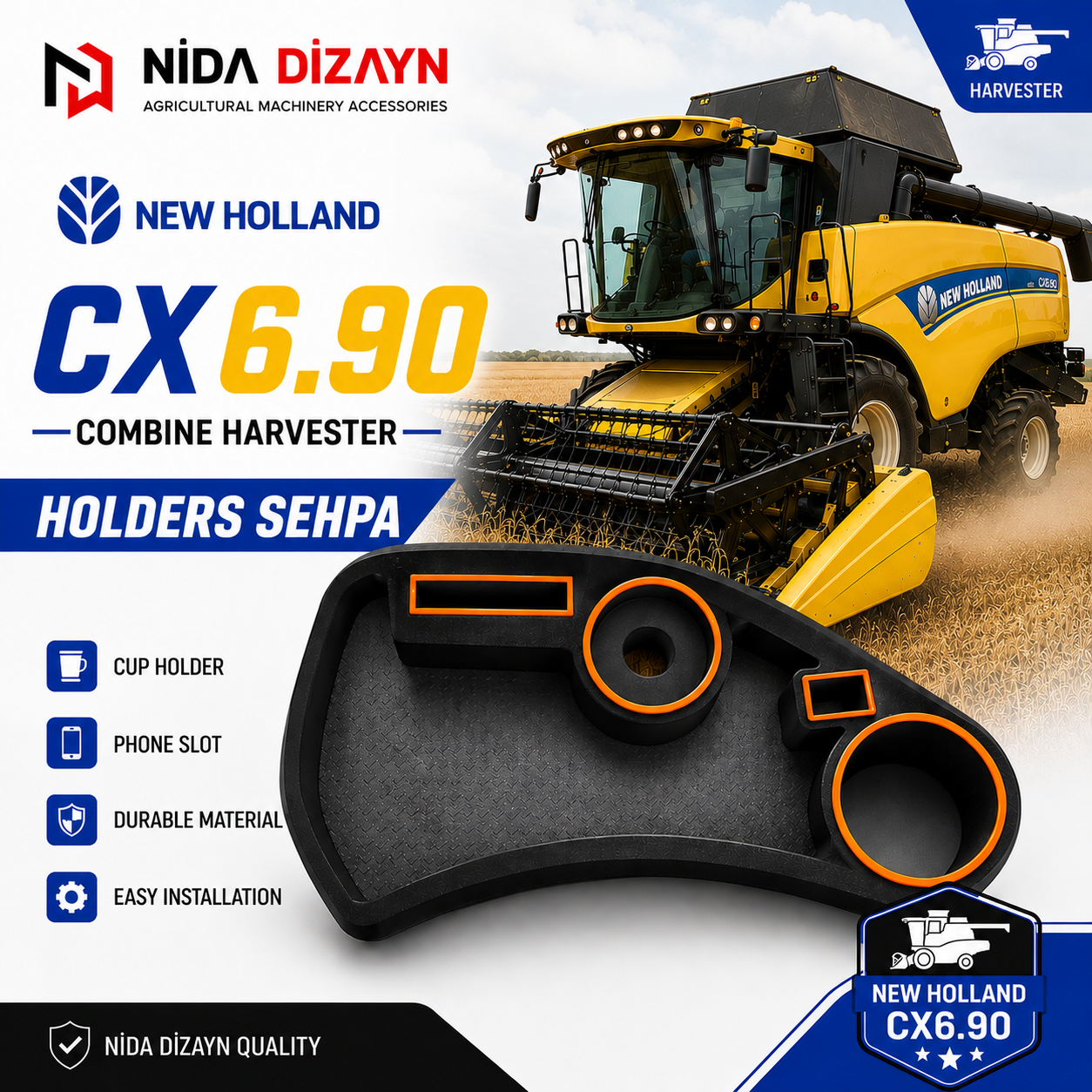 New Holland CX6.90 Combine Harvester Cabin Armrest Tray