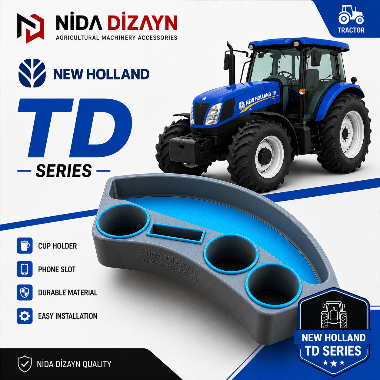 New Holland TD Series Cabin Armrest Tray